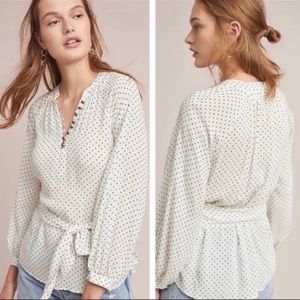 Anthropologie Maeve Lucy Polka Dot Blouse